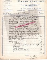 31- TOULOUSE - RARE FACTURE A. AZEMA- PARIS GARAGE- MECANICIEN- 28 AVENUE DE PARIS- 1928 - Automovilismo