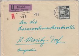Schweiz - 80 Rp. Hist. Darstellungen Dringend Einschreibebrief Lausanne 1954 N. - Unclassified