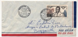 A.E.F. - Enveloppe Affr 15F Gouverneur Général Eboué - Premier Jour - Brazzaville - 1955 - Storia Postale