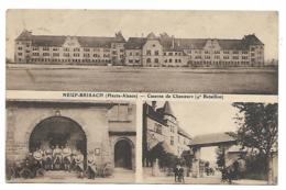 CPA MULTIVUES NEUF BRISACH, CASERNE DE CHASSEURS ( 4e BATAILLON ), HAUT RHIN 68 - Neuf Brisach