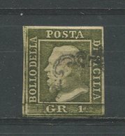 1859 - SICILI A- 1 GR.VERDE OLIVA - EM.D. -  CAT.375  -  SPL !! - Sizilien