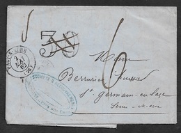 1862 LAC PACY S. EURE ( EURE ) A ST GERMAINE EN LAYE. 30d Taxe Annulée. ST GERMAINE EN LAYE 2e DISTRIBUTION - 1849-1876: Klassik