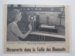 1950 - OSCILLOSCOPE COMPTEUR - Taille Des Diamants  - Ancienne Coupure De Presse - Machines