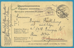 Kriegsgefangenensendung Met Stempel VERVIERS Naar "Civil Belge HOLZMINDEN" + GEPRUFT  (VK) - Kriegsgefangenschaft