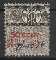 Timbre Fiscal Pays Bas - 1936 - 50 Cent - Fiscaux