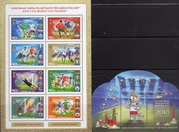 FIFA 2018 RUSSIA 2559/6 8-KB+Block 239 ** 42€ Maskottchen Wolf Sport Hoja Ss Bloc Sheet Soccer Sheetlet Bf Football - Verzamelingen