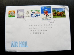 Cover Japan To Lithuania 2019 Sport Ski Speed Skiing Animals Elephants Rabbit - Lettres & Documents