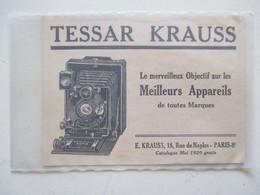 Théme Appareil Photo & Camera - Modèle TESSAR KRAUSS - Ancienne Coupure De Presse - Fotoapparate