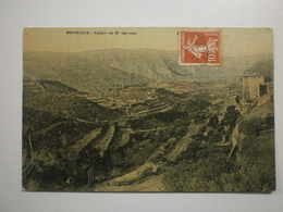 84 Bonnieux, Vallon De Saint Gervais. Belle Carte Colorisée Toilée (8454) - Bonnieux