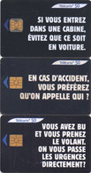 Série De 3 Télécartes : France Télécom : Sécurité Routière : Celui Qui Conduit, C'est Celui Qui Ne Boit Pas - 2000