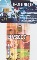 Lot De 2 Télécartes : France Télécom : Street Culture #1 Trottinette #4 Basket - 2001