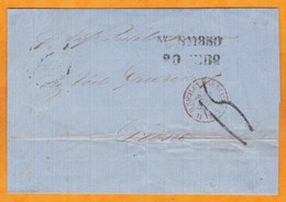 1859 - Lettre Pliée Avec Correspondance En Italien De Messina Messine, Sicile Vers Lione / Lyon, Via Marseille, France - Sicily
