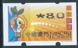 MACAU ENERGY SAVING 2002 ATM LABELS ERROR PRINT - 8.00PAT THIN TOP - Distributeurs