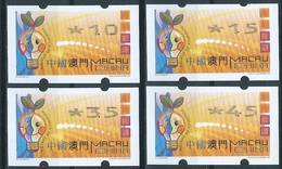 MACAU ENERGY SAVING REPRINT 2006 ATM LABELS BOTTOM SET NAGLER MACHINE W/VAR. VALUE SHIFT RIGHT - Distributori