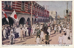 Procession By Native On Government Opening Memorial Day, Formosa . Japanese Flag - Taiwan