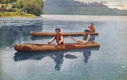 Savage Canoe At Jitsugetsutan  Formosa . Hand Colored - Taiwan