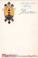 1 Menu Card Martini Asti Spumante Old Lithography Gold Red Bue Black Orange -  Vermouth Italy Torino Turin 13,6cm X 21cm - Menükarten