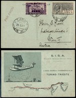 PRIMI VOLI - 1927 (24 Marzo) - S.I.S.A. - Linea Commerciale Torino Trieste - Zara Vienna - Non Catalogato - Otros & Sin Clasificación