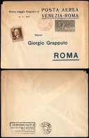 PRIMI VOLI - 1927 (8 Aprile) - T.A./Navigazione Transadriatica - Primo Volo Postale Venezia Roma (Longhi 1707 - Sass. 88 - Other & Unclassified