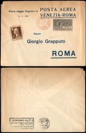 PRIMI VOLI - 1927 (8 Aprile) - T.A./Navigazione Transadriatica - Primo Volo Postale Venezia Roma (Longhi 1707 - Sass. 88 - Altri & Non Classificati