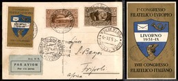 PRIMI VOLI - 1931 (30 Aprile) - Livorno/Congresso Filatelico - Livorno Tripoli (Longhi 2356 - Sass. -) - 34 Cartoline Vo - Other & Unclassified