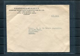1949 Hong Kong $1.50 Rate Airmail Cover - Stockholm Sweden. - Cartas & Documentos