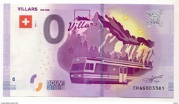 2017-1 BILLET TOURISTIQUE SUISSE 0 EURO SOUVENIR EPUISE N°CHAG003371 VILLARS Train - Prove Private