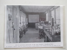 NEUILLY SUR SEINE (92) - Salle De Projection Relief De Louis Lumière    - Ancienne Coupure De Presse De 1935 - Projectors