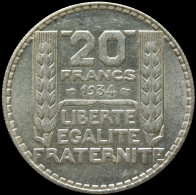 LaZooRo: France 20 Francs 1934 XF / UNC - Silver - 20 Francs