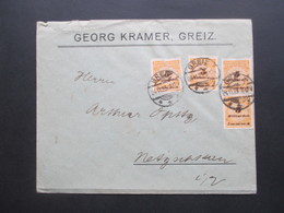 DR Hochinflation 24.11.1923 Nr. 327 MeF Mit 4 Marken Umschlag Georg Kramer, Greiz - Lettres & Documents