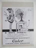 Ventilateur Electrique CALOR "Zephyr"   - Ancienne Coupure De Presse De 1931 - Autres Appareils