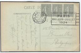 FRANCE Olympic Machine Cancel Le Havre Seine-Inf On Postcard Of 20 VII 1924 During The Olympic Games . - Sommer 1924: Paris