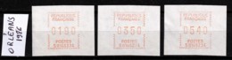 LOT 3 TIMBRES DE DISTRIBUTEURS NEUFS**-  ORLÉANS 1986- 3 VALEURS- - 1985 « Carrier » Papier