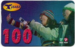 Greenland - Tusass - Two Girls With Mobile, GSM Refill, 100kr. Exp. 01.10.2006, Used - Grönland