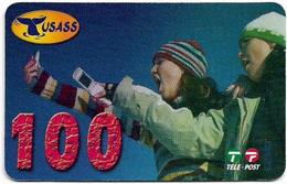Greenland - Tusass - Two Girls With Mobile, GSM Refill, 100kr. Exp. 04.01.2007, Used - Groenland