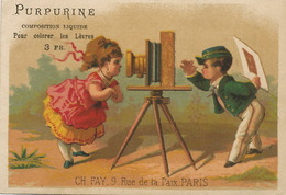 Chromo Sized 9,5 By 6,5 Cms Kids  . Camera. Advert Purpurine . Lipstick . Veloutine Ch. Fay Paris - Fotografia