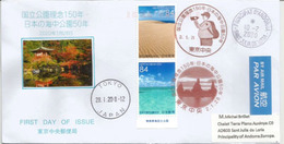 150th Anniversary Of National Parks In Japan,on Letter From Tokyo, Sent To Andorra, With Arrival Postmark - Brieven En Documenten