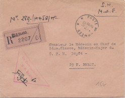 ARMEE FRANCAISE En POLYNESIE - 1971 - ENVELOPPE RECOMMANDEE De L'HOPITAL "JEAN PRINCE" (VOIR DOS) => BREST NAVAL - Sellos Militares Desde 1900 (fuera De La Guerra)