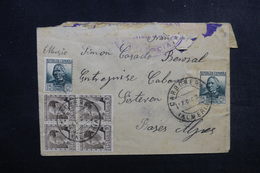 ESPAGNE - Enveloppe De Carboneras Pour La France En 1936 Avec Contrôle De Valencia , Affranchissement Plaisant - L 52719 - Marques De Censures Républicaines