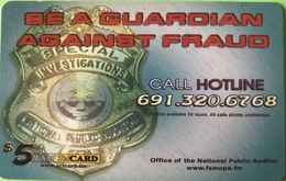 MICRONESIE  -  Prepaid  -  " Be Guardian Against Fraud "  -  $5 - Micronesië