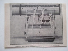 Météographe Américain "MARVIN" Pour Sondage D'atmosphère   -  Coupure De Presse De 1921 - Andere Geräte