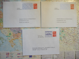 3 Enveloppes Neuves PAP Réponse Petit Format Mission Médicale Internationale - Prêts-à-poster: Repiquages /Lamouche