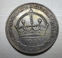 Riproduzione Di Moneta, Commonwealth Of Australia - One Crown 1937 (pos.A10.64) NO ARGENTO, FAKE, FALSE - Crown