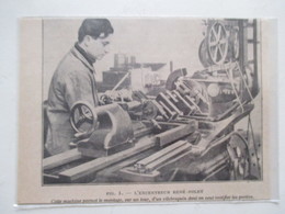 Machine Outil - Excentreur René VOLET Sur Un Tour  -  Coupure De Presse De 1928 - Other Apparatus