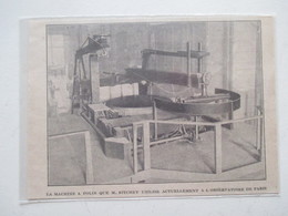 Machine Outil -   Machine à Polir Pour Miroir De Télescope -  Coupure De Presse De 1926 - Autres Appareils