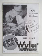 Horloger Montre Wyler   - Coupure De Presse De 1933 - Watches: Old