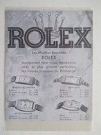 Montres De Luxe R O L E X  - Coupure De Presse De 1935 - Other & Unclassified