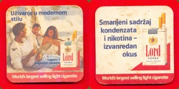 Mat,Coaster For Drink-Tobacco Cigarettes Lord Extra -Commercials Advertising Yugoslavia - Objetos Publicitarios