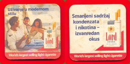 Mat,Coaster For Drink-Tobacco Cigarettes Lord Extra -Commercials Advertising Yugoslavia - Articoli Pubblicitari