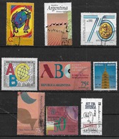 1990-5 Argentina Arte Pinturas Infantil Y Rupestre-feria Del Libro-caja De Ahorro-palacio Thailandia 9v. - Oblitérés